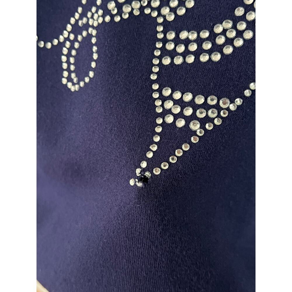 Bobbie Brooks Womens Upcycled Georgia Tech Rhinestone Mascot Sweatshirt Sz L - Picture 3 of 11